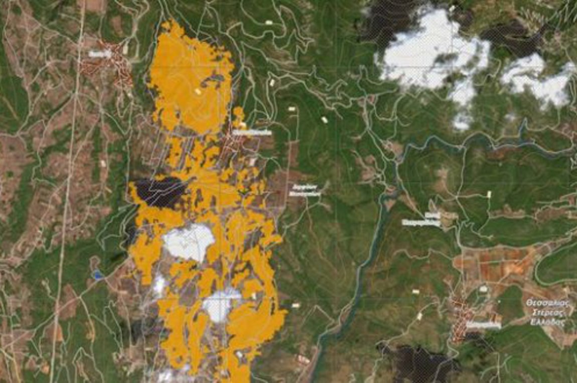 Copernicus: Σχεδόν 3.800 στρέμματα έκαψε η φωτιά στην Εύβοια