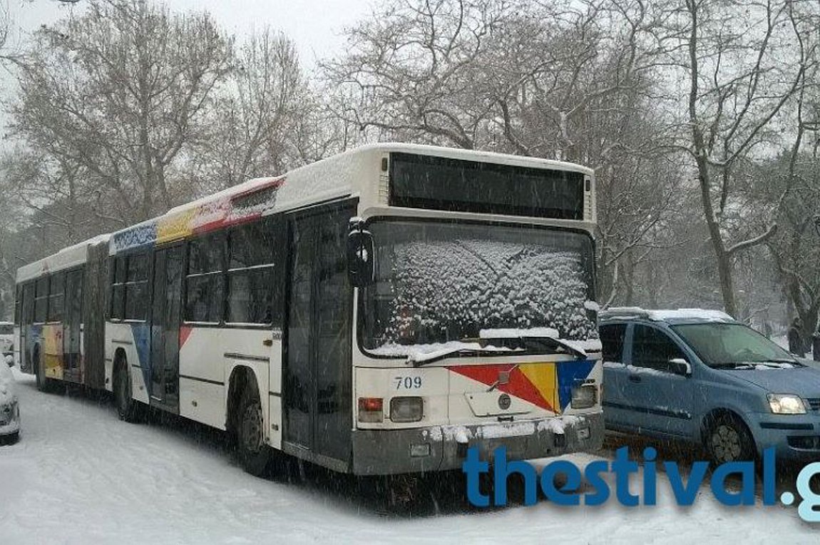 Συνεχίζονται τα προβλήματα στα δρομολόγια του ΟΑΣΘ λόγω παγετού