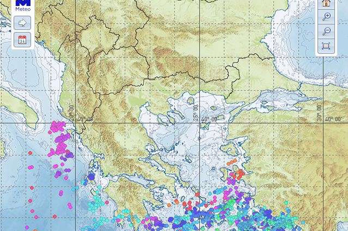 2000 κεραυνούς και σημαντικά ύψη βροχής έχει προκαλέσει η «Ωκεανίς»