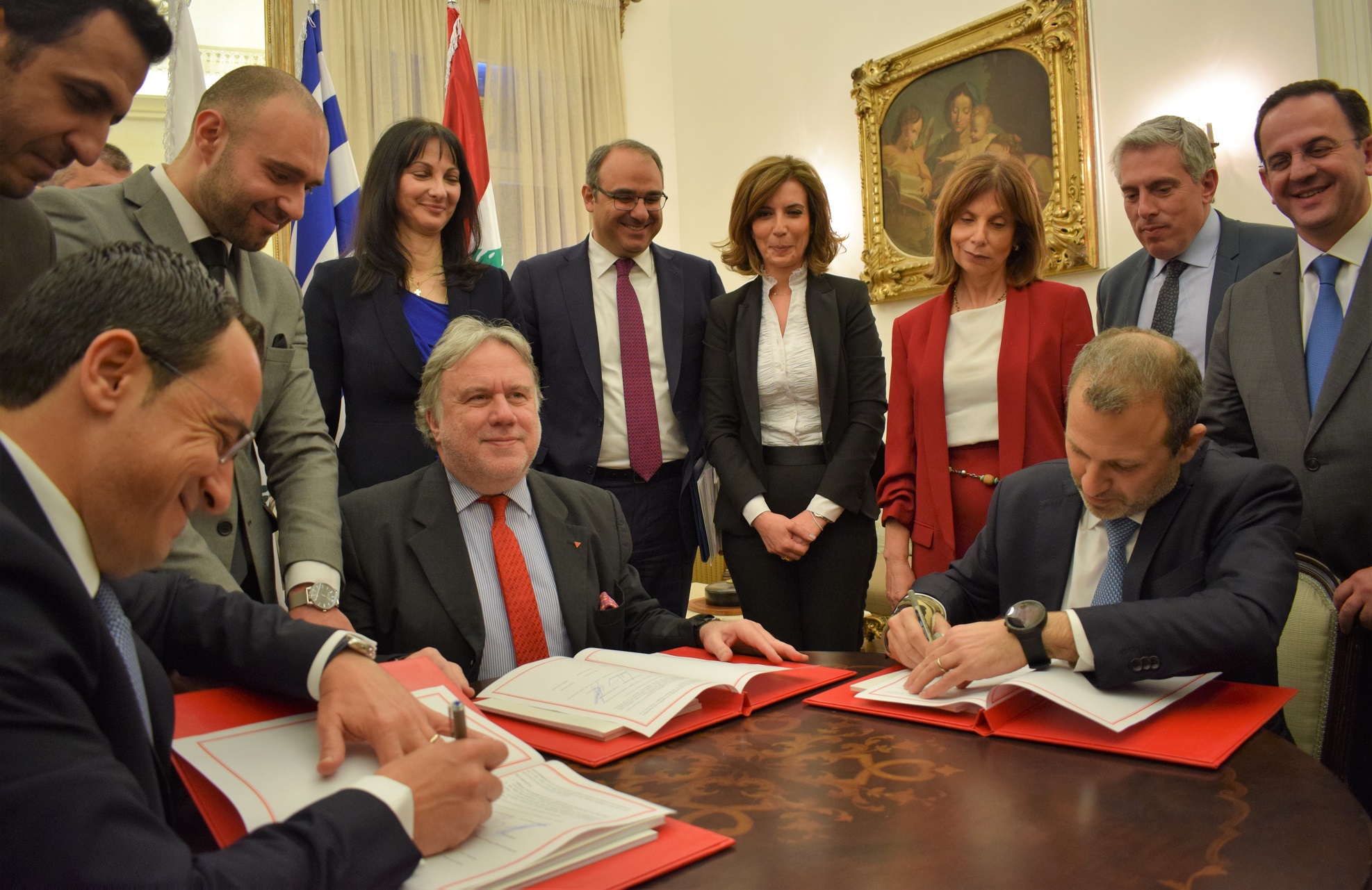Υπογραφή της Κοινής Δήλωσης για την  ίδρυση του Οργανισμού ISTO for P&P στη Βηρυτό  από τους Υπουργούς Εξωτερικών της Ελλάδας, κ. Γιώργο Κατρούγκαλο, της Κύπρου κ. Νίκο Χριστοδουλίδη, και Λιβάνου κ. Gebran  Bassil