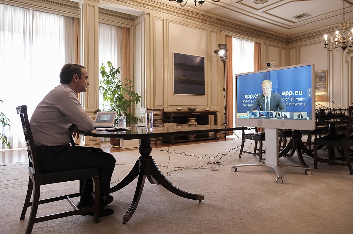 Συμμετοχή Μητσοτάκη στην τηλεδιάσκεψη του ΕΛΚ