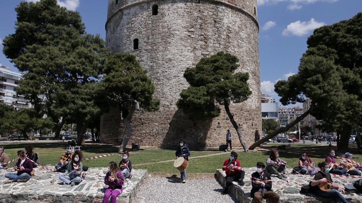 Διαμαρτυρία καλλιτεχνών στον Λευκό Πύργο