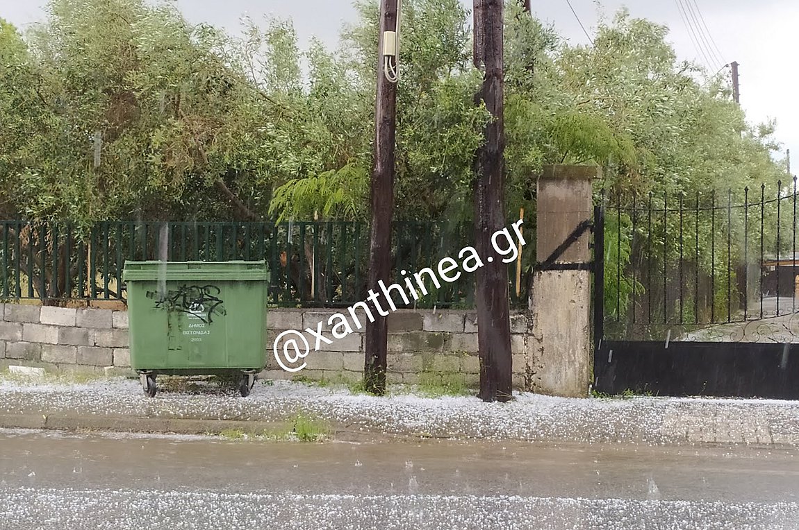 Σφοδρή χαλαζόπτωση στην Ξάνθη – BINTEO