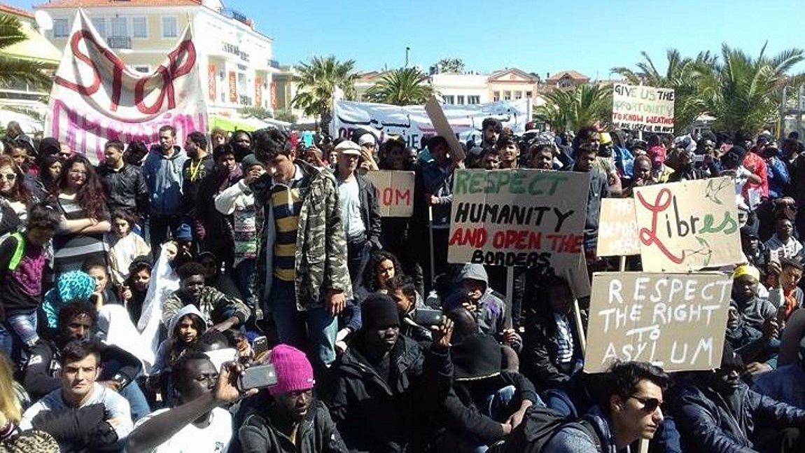 Μυτιλήνη: Διαδηλώσεις προσφύγων και μεταναστών