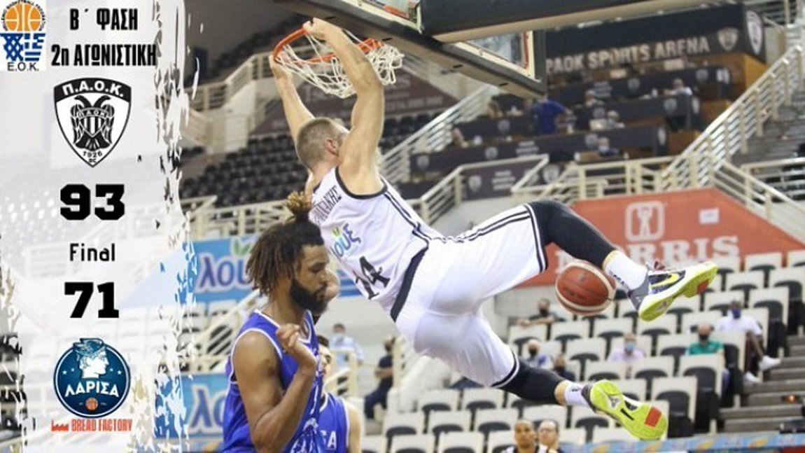 Στην 8άδα του Κυπέλλου ο ΠΑΟΚ – Επικράτησε της Λάρισας με 93-71