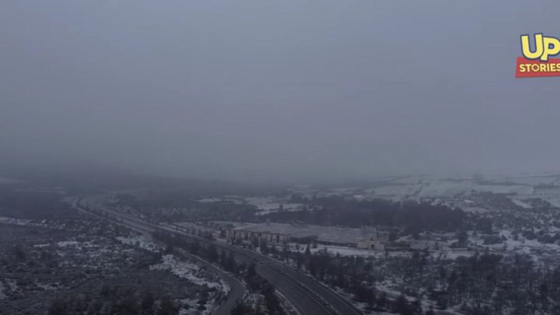 Η Εθνική Οδός Αθηνών-Λαμίας χιονισμένη από ψηλά – ΒΙΝΤΕΟ