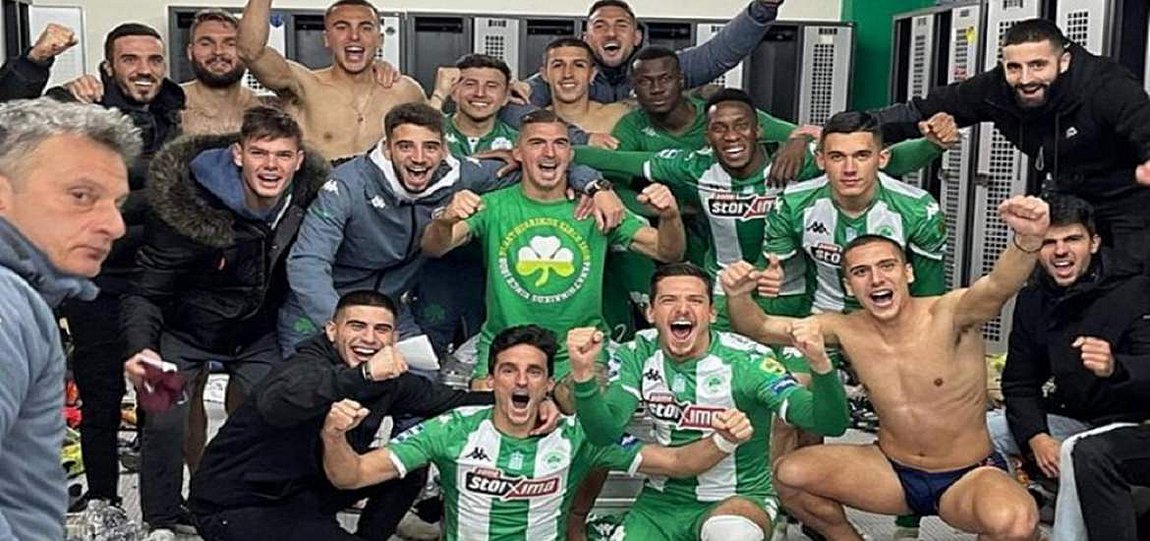 Οι πανηγυρισμοί στα «πράσινα» αποδυτήρια για τη νίκη στο ντέρμπι