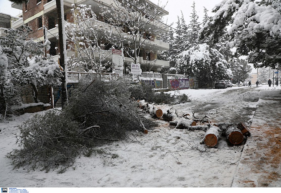 Πυροσβεστική: Πολλά τα προβλήματα στην Αττική από τον χιονιά