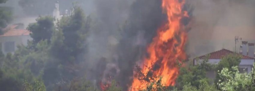 Σε εξέλιξη μεγάλη πυρκαγιά στη Σταμάτα Αττικής κοντά σε κατοικίες - Μήνυμα στο 112 - ΒΙΝΤΕΟ