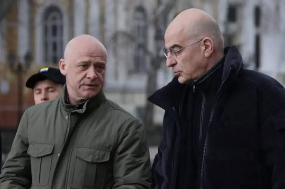 Συνάντηση Δένδια με τον δήμαρχο της Οδησσού, Γκ. Τρουχάνοφ