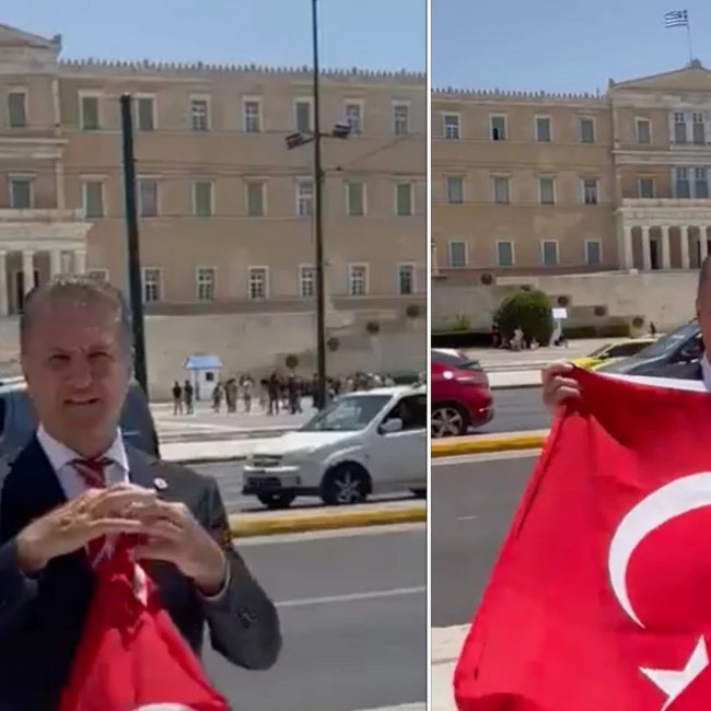 Τούρκος πολιτικός: Ηρθε στην Αθήνα και άνοιξε τουρκική σημαία μπροστά στην Βουλή - ΒΙΝΤΕΟ