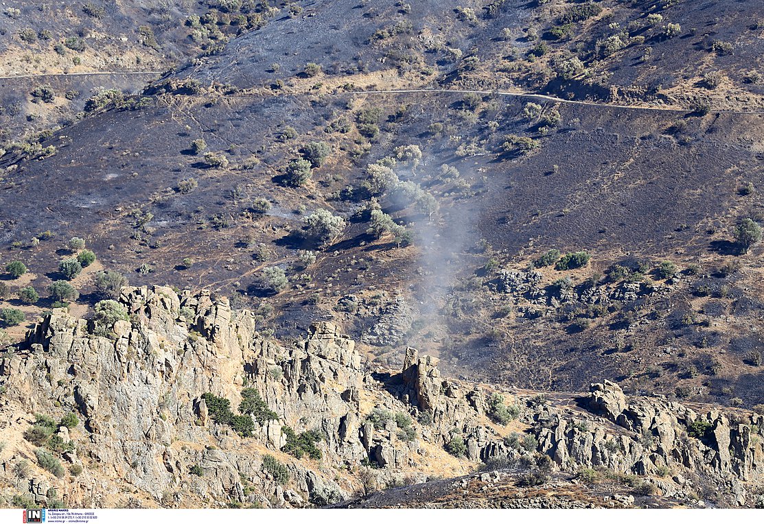 Ενεργοποιήθηκε η υπηρεσία Copernicus για την περιοχή Μέλαμπες Ρεθύμνου που επλήγη από πυρκαγιά