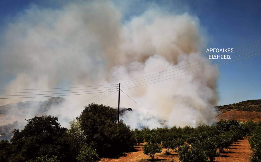 Συναγερμός στην Πυροσβεστική: Σε εξέλιξη πυρκαγιά στα Πυργιώτικα Αργολίδας