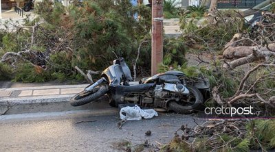 Τραγωδία στο Ηράκλειο: Οδηγός μηχανής καταπλακώθηκε από δέντρο 
