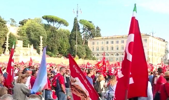 Italia: Manifestazioni a Roma contro l’estremismo di destra, a favore di migliori condizioni di lavoro |  modulo, mondo