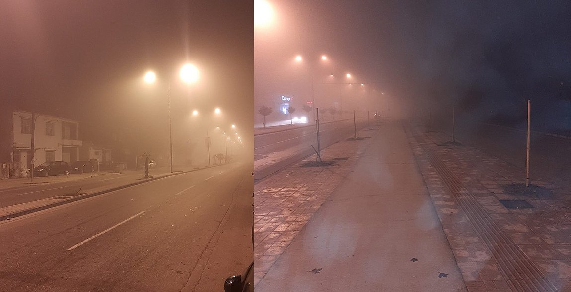 Πυκνή ομίχλη και σήμερα στην πόλη της Λάρισας – Δείτε εικόνες