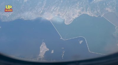 Πώς έχει διαμορφωθεί η Λίμνη Κάρλα μετά το κύμα κακοκαιρίας - Το βίντεο από τα 35.000 πόδια 
