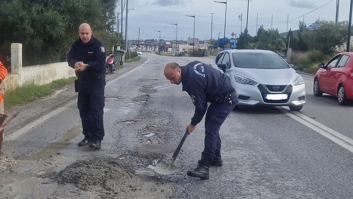 Μια λακκούβα «άνοιξε» κόντρα τοπικής αυτοδιοίκησης και αστυνομίας