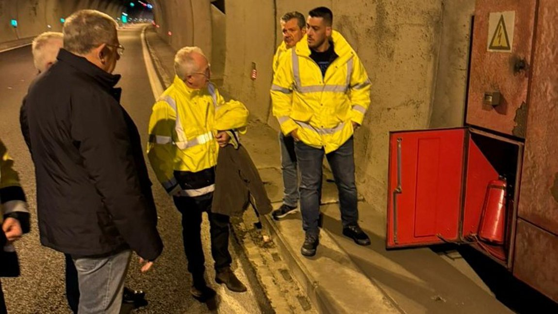 Επιθεώρηση Ν.Ταχιάου στη σήραγγα Κοιλώματος της Εγνατίας Οδού