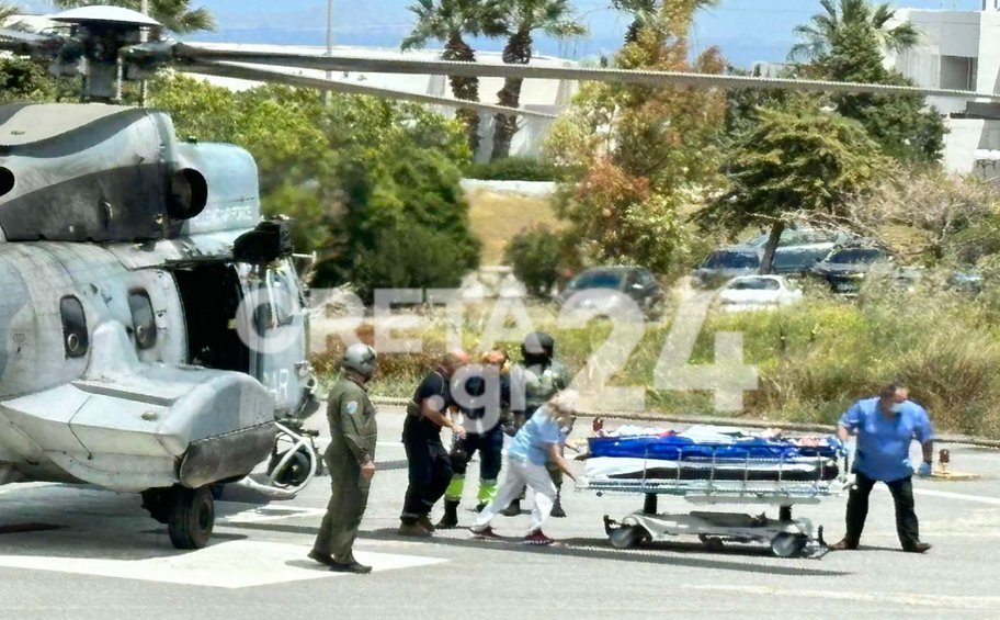 Έκτακτη αεροδιακομιδή για 30χρονο πολυτραυματία από την Κω στο Ηράκλειο - Εικόνες