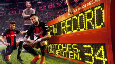Ιστορικό ρεκόρ η Λεβερκούζεν: Πρώτη ομάδα που παίρνει αήττητη τον τίτλο στη Bundesliga 