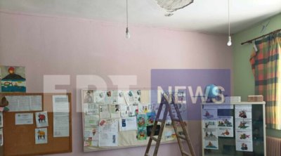 Σέρρες: Έπεσαν σοβάδες από την οροφή αίθουσας σχολείου