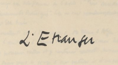 Στο σφυρί χειρόγραφο του «Ξένου» του Αλμπέρ Καμύ
