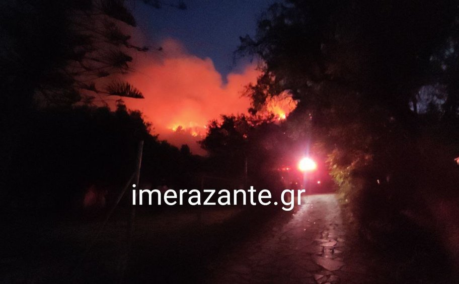 Ζάκυνθος: Φωτιά στην Αγία Μαρίνα - ΒΙΝΤΕΟ