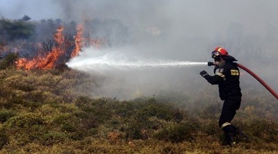 Ηράκλειο: Υπό μερικό έλεγχο η φωτιά στην Άνω Άκρια - Αποτεφρώθηκαν 157 στρέμματα