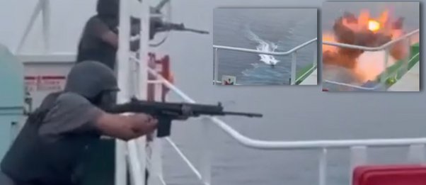 Καρέ – καρέ η ανατίναξη θαλάσσιου drone των Χούθι