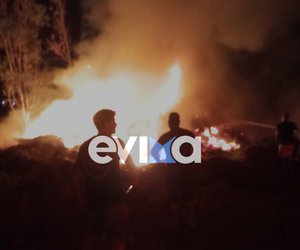 Φωτιά στην Εύβοια: Καρέ – καρέ η στιγμή που τραυματίζεται πυροσβέστης