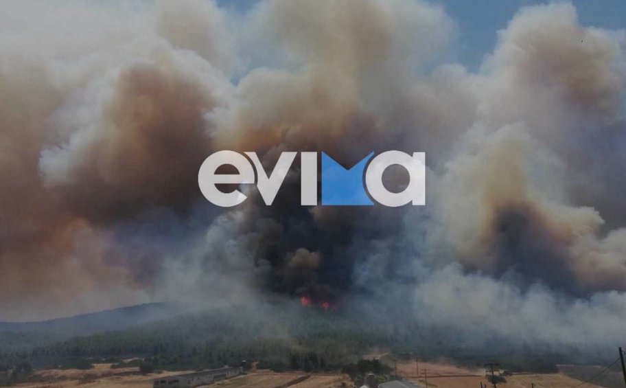 Φωτιά στην Εύβοια: Μήνυμα του 112 στους κατοίκους 