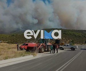 Φωτιά στην Εύβοια: Ενισχύθηκαν οι δυνάμεις - Μήνυμα του 112 για απομάκρυνση από το Αφράτι 