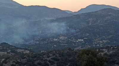 Ρέθυμνο: Χωρίς ενεργό μέτωπο η φωτιά - Στο σημείο παραμένουν ισχυρές δυνάμεις πυρόσβεσης 