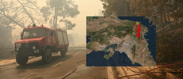 Meteo: Δορυφορική αποτύπωση της εξάπλωσης της φωτιάς στην Αττική