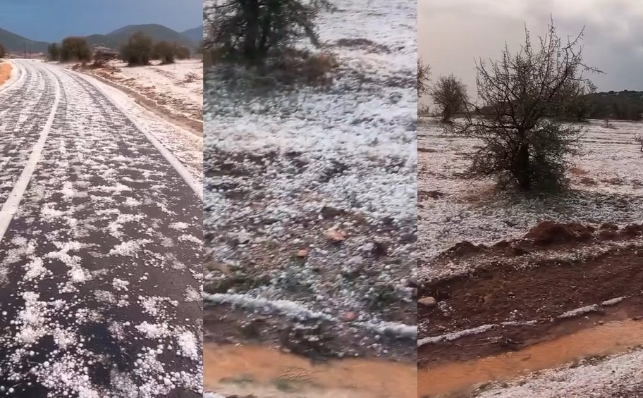 Λάρισα: Πυκνό χαλάζι σκέπασε τα πάντα στη Δολίχη Ελασσόνας - ΒΙΝΤΕΟ 