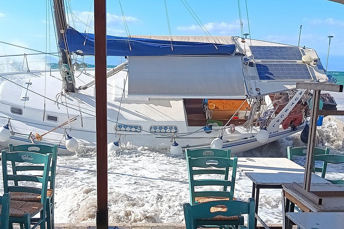 Ισχυροί άνεμοι στη Μαγνησία προκάλεσαν ζημιές σε σκάφη και καταστήματα