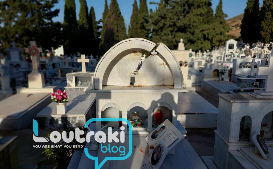 Λουτράκι: Άγνωστοι βανδάλισαν πάνω από 30 τάφους στο κοιμητήριο στον Άγιο Φανούριο