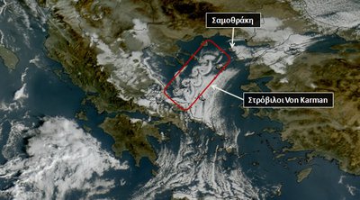 Τι είναι οι στρόβιλοι Von Karman που εμφανίστηκαν στο Βόρειο Αιγαίο 