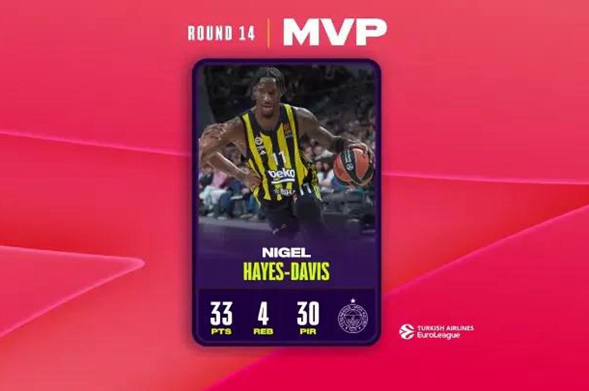 Euroleague: MVP o Νάιτζελ Χέις-Ντέιβις
