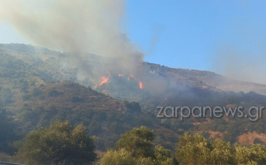 Χανιά: Χωρίς ενεργό μέτωπο η φωτιά μεταξύ Ζούρβας και Μεσκλών 