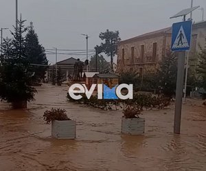 Προβλήματα από την κακοκαιρία Elena στην Εύβοια: Πλημμύρισαν δρόμοι στα Λουτρά Αιδηψού - ΕΙΚΟΝΕΣ