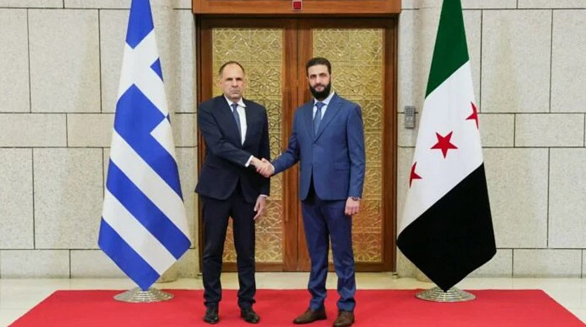 Συνάντηση Γεραπετρίτη – Aλ Σάρα στη Δαμασκό: «Η Ελλάδα ενεργώς παρούσα στην περιοχή»